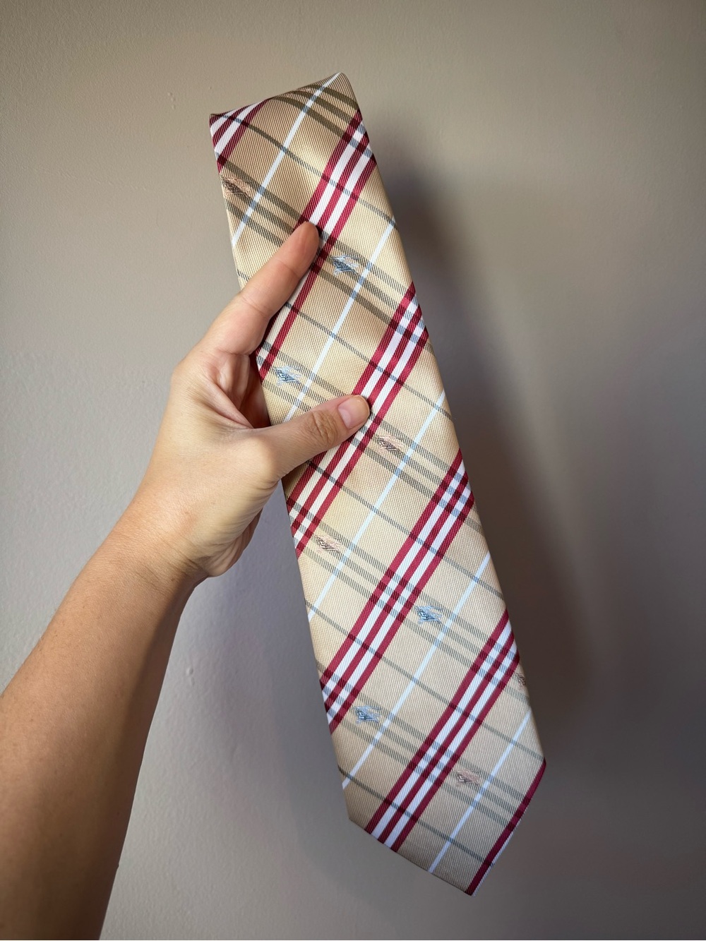 Vintage Burberry NWOT 100% Silk Nova Check Equestrian Knight Men's Neck Tie‎